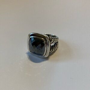 David Yurman Albion Hematite Sterling Silver Ring Size 6